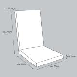 Kettler /KETTtex-Exklusiv® Comfort Hochlehner Auflage 120x50x4/7cm, taupe/champagner, mit 7 cm Sitzpolster und Reißverschluß #3