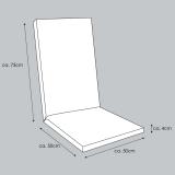 Kettler /KETTtex-Exklusiv® Hochlehner Auflage, 123x50x4cm, steingrau, mit Reißverschluß #3