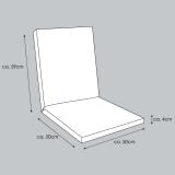 Kettler /KETTtex-Exklusiv® Mittellehner Auflage, 109x50x4cm, rubinrot, mit Reißverschluß #3