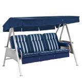 Kettler / KETTtex-Exklusiv® Schaukelauflage 56/64x180x8cm blau/altweiss gestreift #1