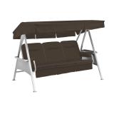 Kettler /KETTtex-Exklusiv® Hollywood-Schaukelauflage 56/64x180x8cm mit Dach und Armlehnen, anthrazit/mocca #1