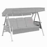 Kettler /KETTtex-Exklusiv® Hollywood-Schaukelauflage 56/64x180x8cm mit Dach und Armlehnen, silbergrau #1