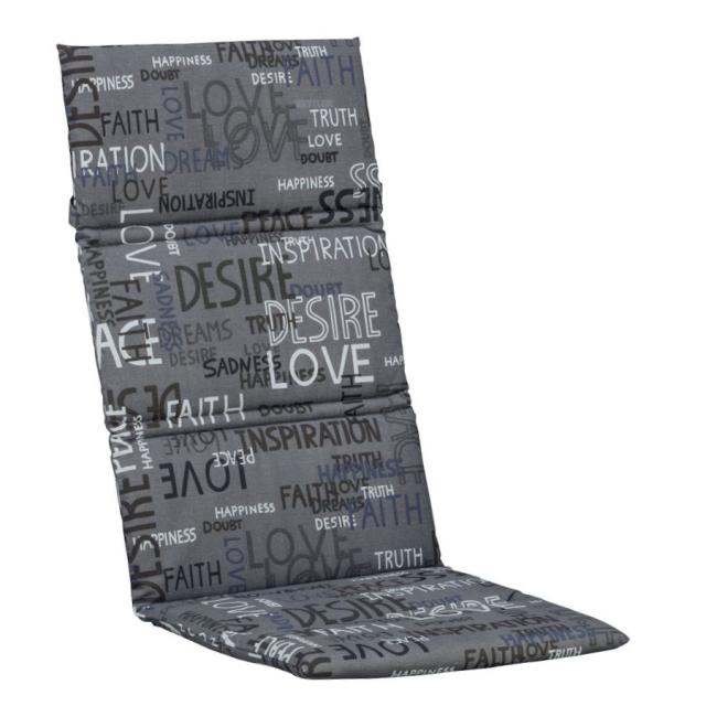 KETTtex Hochlehner Auflage, 120x48x3cm, anthrazit mit Schriftzug #1