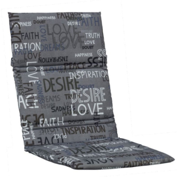 KETTtex Mittellehner Auflage 110x48x3cm, anthrazit mit Schriftzug #1