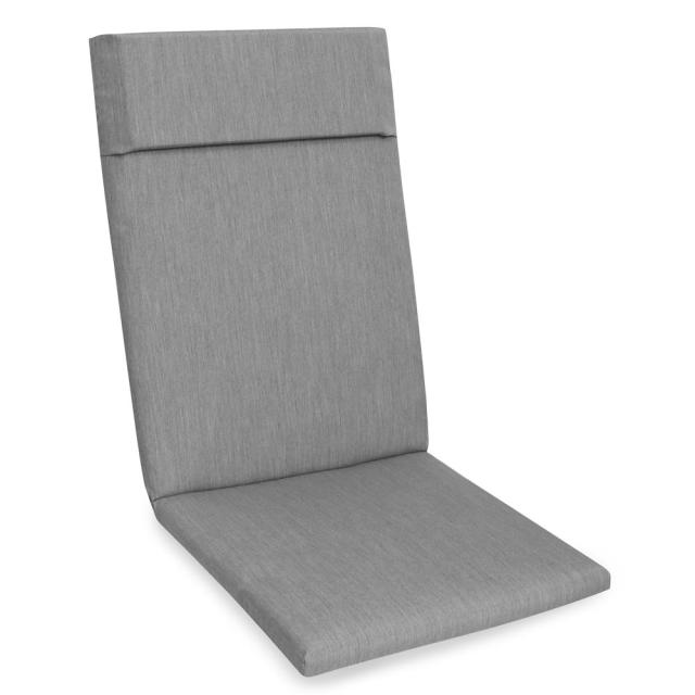 Kettler /KETTtex-Exklusiv® Hochlehner Auflage mit Kopfpolster 123x50x4cm, silbergrau und Reißverschluß #1