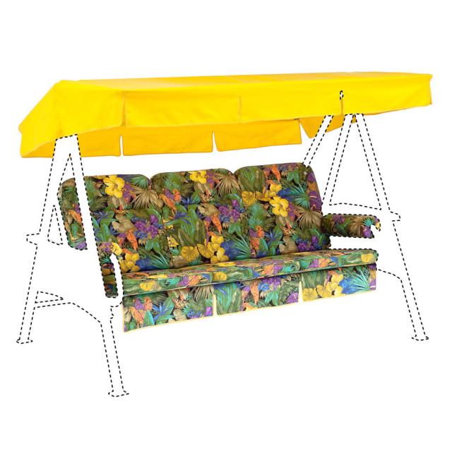 Kettler /KETTtex-Exklusiv®Hollywood-Schaukelauflage 56/64x180x8cm mit Dach und Armlehnen, Papagei #1