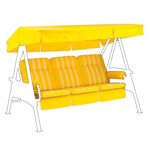 Kettler /KETTtex-Exklusiv® Hollywood-Schaukelauflage 56/64x180x8cm mit Dach und Armlehnen, gelb/altweiss gestreift #1