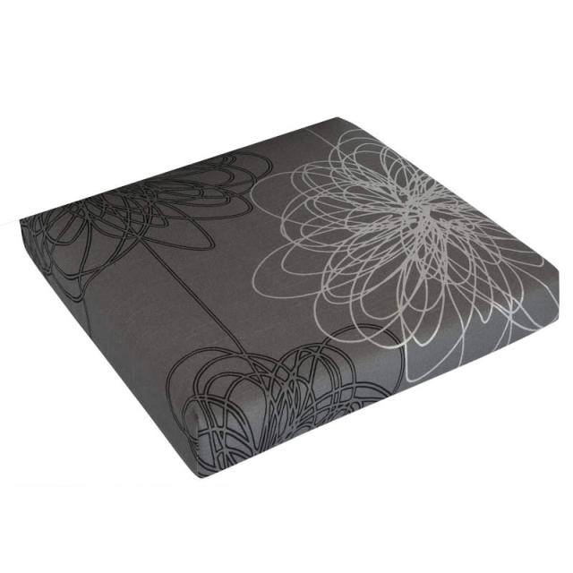 Kettler /KETTtex-Exklusiv® Comfort Sitz-und Hockerkissen 48x48x7cm, anthrazit floral mit Reißverschluß #1