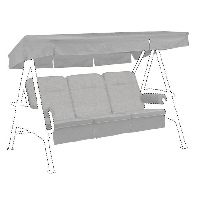 Kettler /KETTtex-Exklusiv® Hollywood-Schaukelauflage 56/64x180x8cm mit Dach und Armlehnen, silbergrau #1