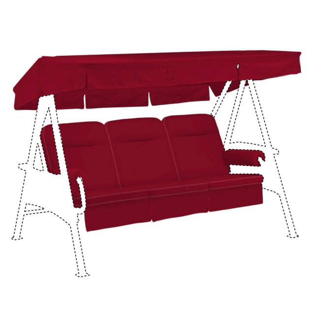 Kettler /KETTtex-Exklusiv® Hollywood-Schaukelauflage 56/64x180x8cm mit Dach und Armlehnen, rubinrot #1