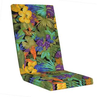 Kettler /KETTtex-Exklusiv® Comfort Hochlehner Auflage 120x50x4/7cm, Papagei mit 7cm Sitzpolster und Reißverschluß