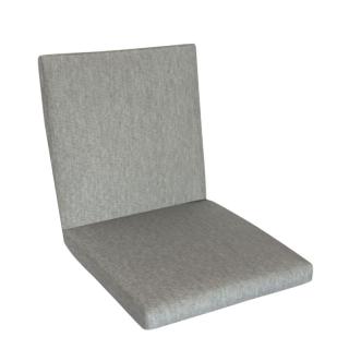 Kettler /KETTtex-Exklusiv® Comfort Niederlehner Auflage, 100x50x4/7cm, silbergrau mit 7 cm Sitzpolster und Reißverschluß