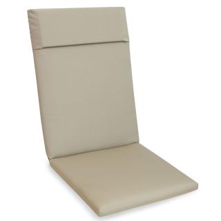Kettler /KETTtex-Exklusiv® Hochlehner Auflage mit Kopfpolster 123x50x4cm, natur mit 2 Reißverschlüssen, (agora)®