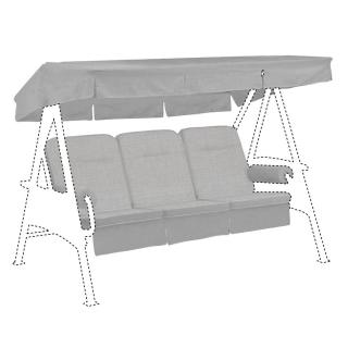 Kettler /KETTtex-Exklusiv® Hollywood-Schaukelauflage 56/64x180x8cm mit Dach und Armlehnen, silbergrau