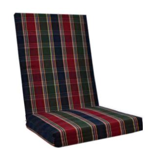 Kettler /KETTtex-Exklusiv® Comfort Mittellehner Auflage 106x50x4/7cm, rot-blau-grün kariert mit 7cm Sitzpolster und Reißverschluß