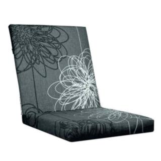 KETTtex-Exklusiv® Comfort Niederlehner Auflage 100x50x4/7cm, anthrazit floral, mit 7 cm Sitzpolster und Reißverschluß